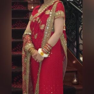 Red indian saree